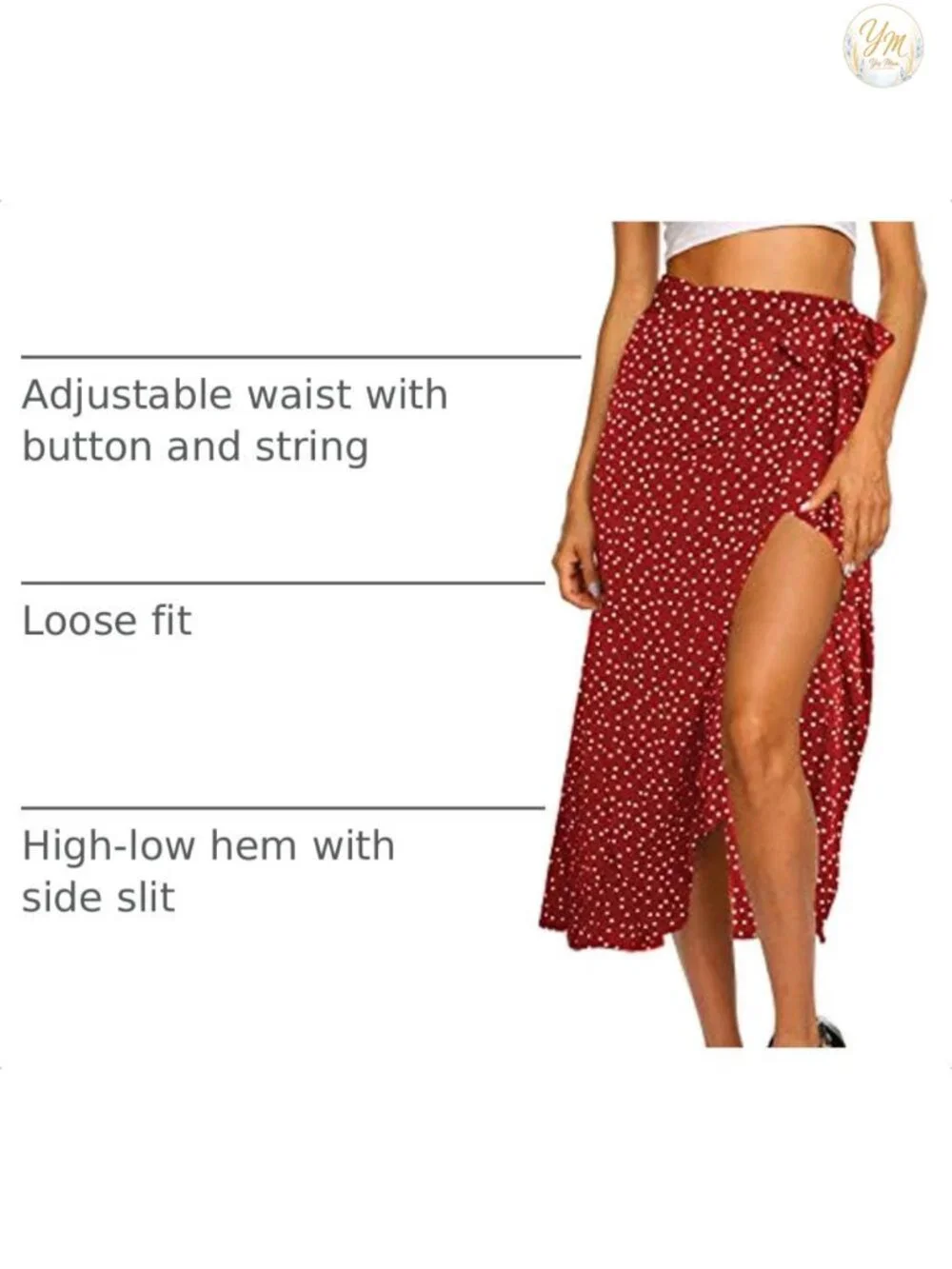 Boho Leopard High Low Wrap Midi Skirt with Slit